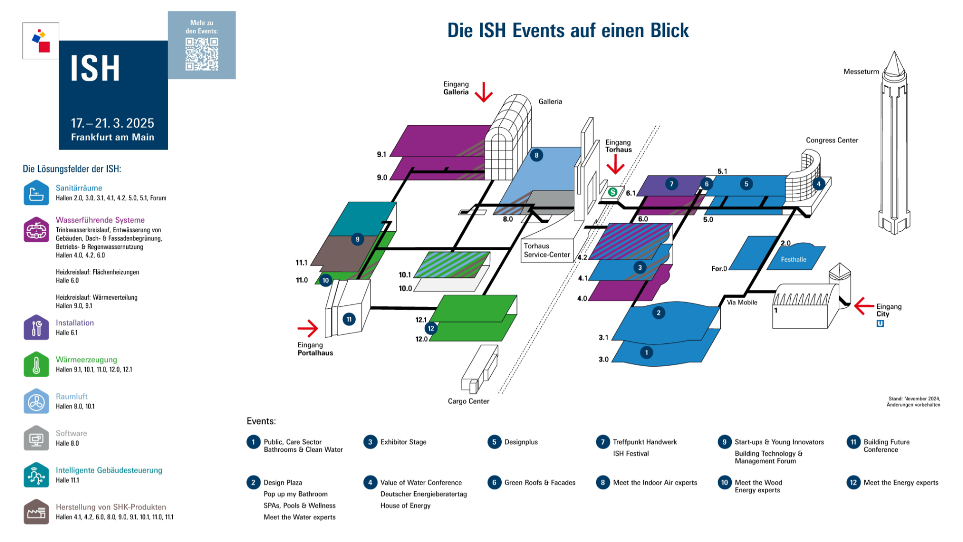 Geländeplan ISH 2025 Events auf einen Blick