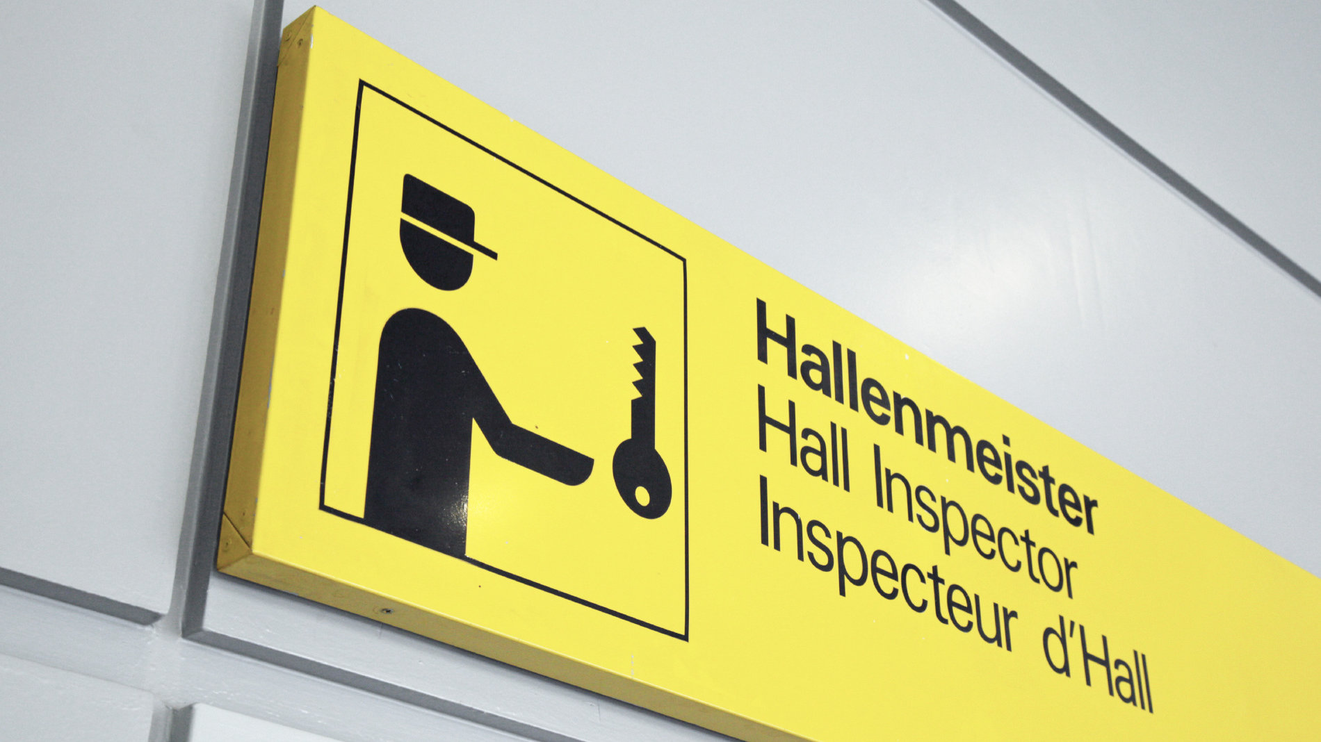 Hall Manager information sign