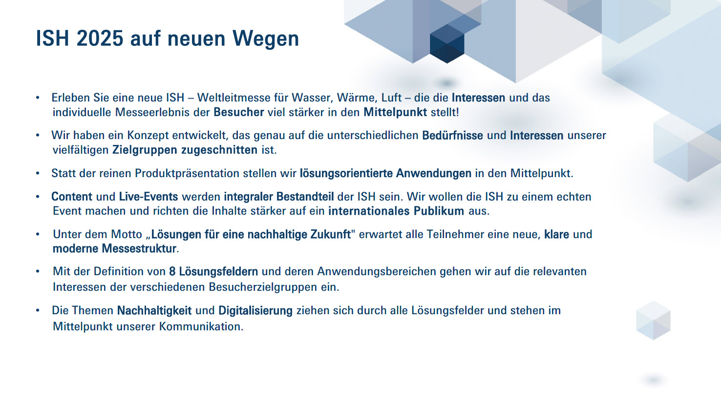 Text: ISH 2025 auf neuen Wegen